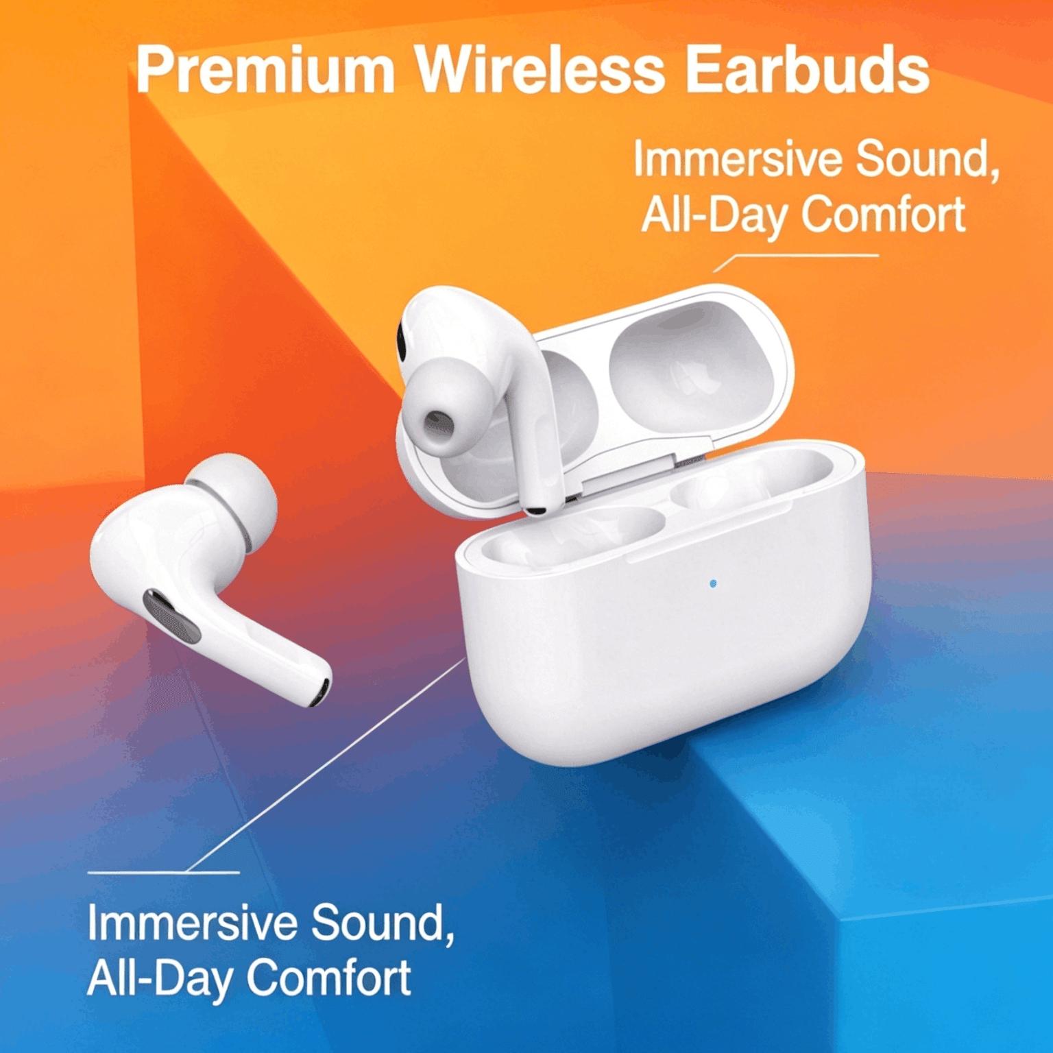 Wireless Headphones Stereo Sound Clear Calls Music Sports Touch Control Rechargeable Compatible iOS Android