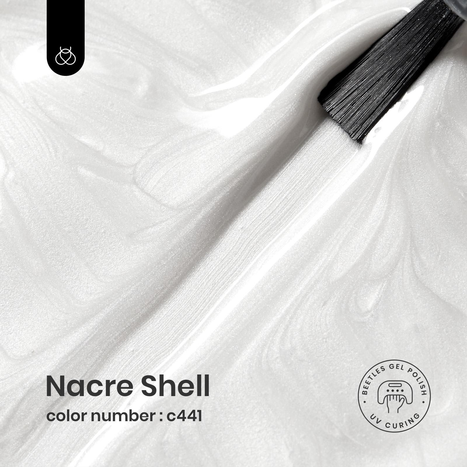 Beetles 15ML Pearlescent Gel Nail Polish, Pearl White Shell Shimmer Effect, Soak-Off UV LED Nail Gel for DIY & Professional Nail Art Designs, Gift for Women