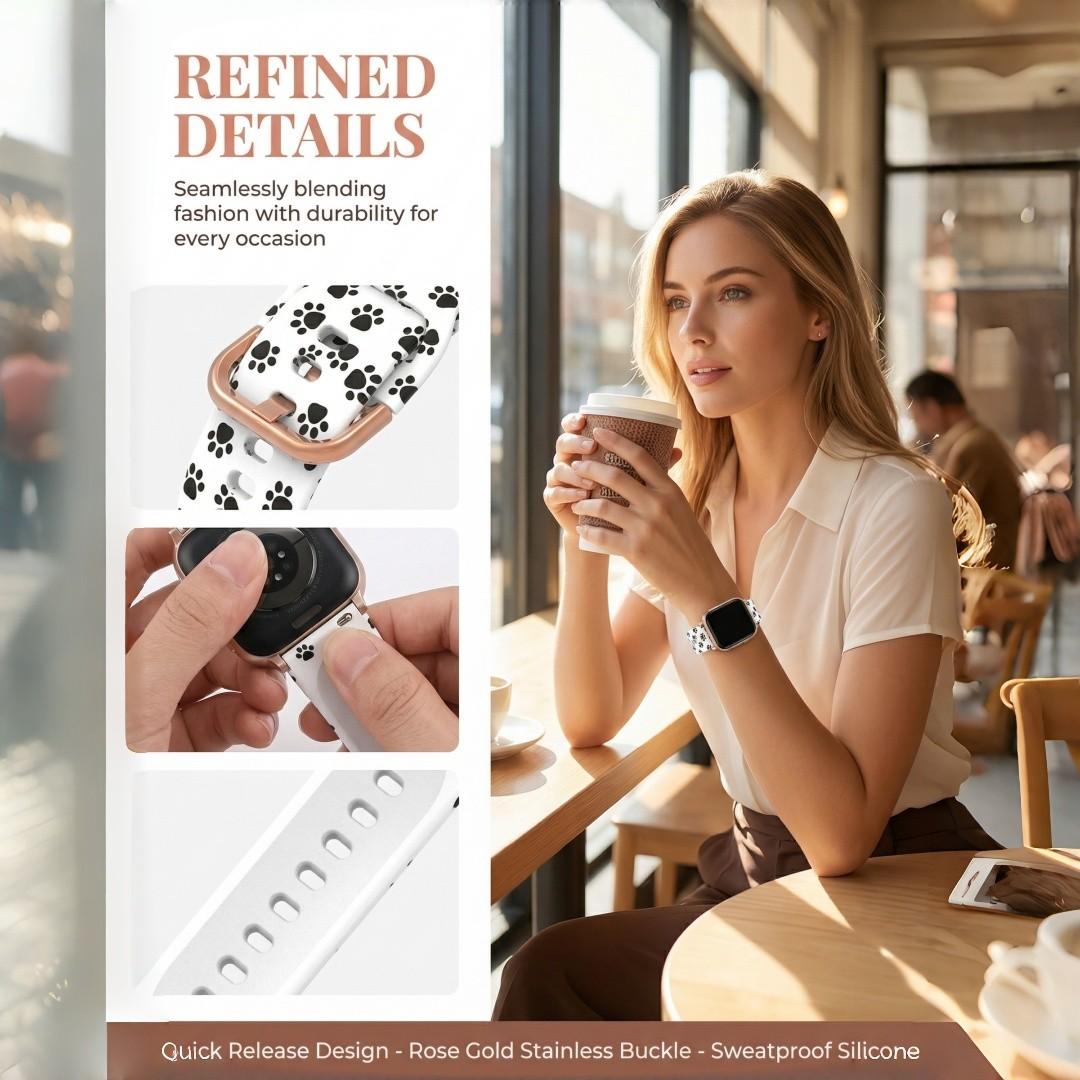 Fashionable Silicone Watch Band, Universal Quick-Release (20mm), Soft Comfort, Waterproof Sweatproof, Buckle, Compatible with Smartwatches