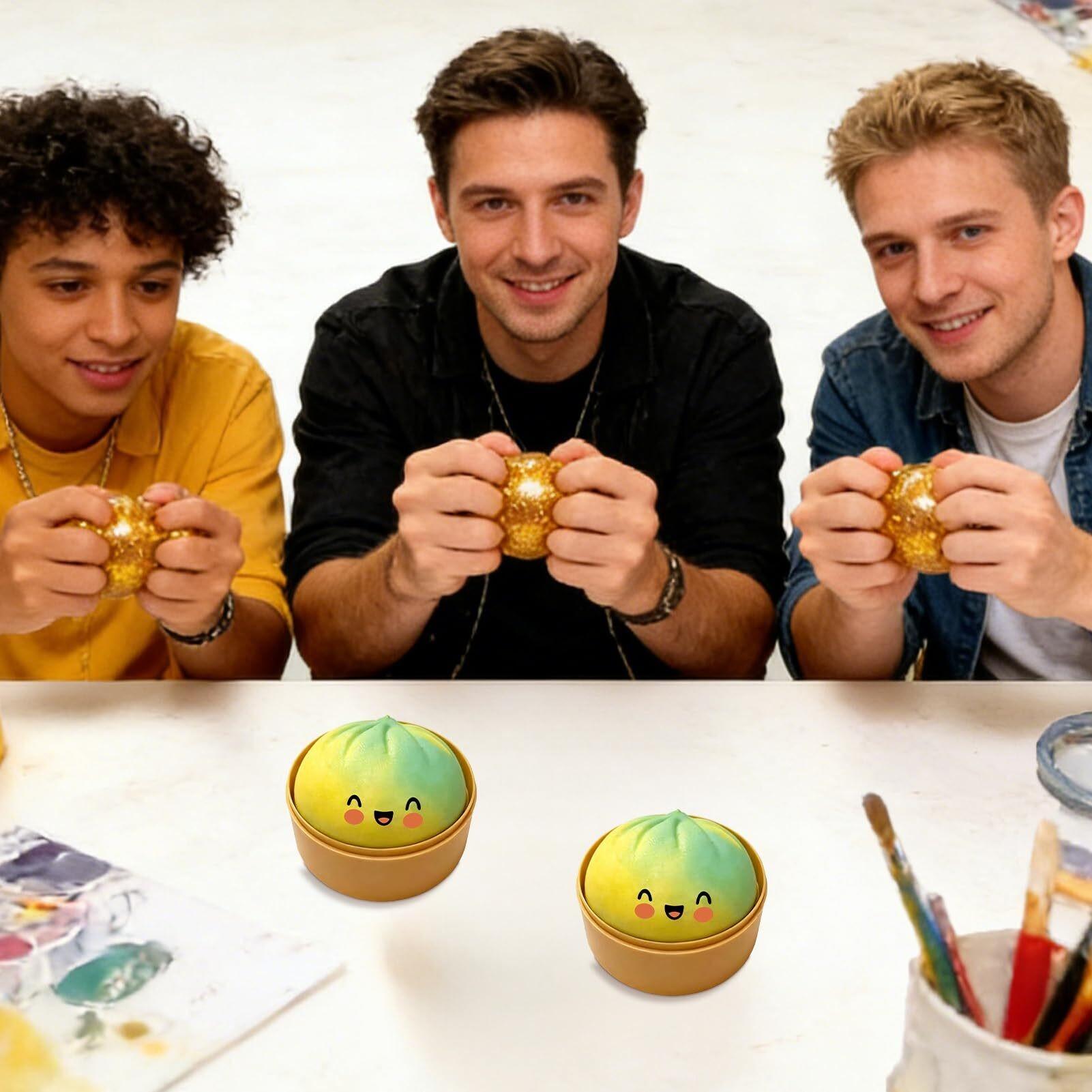 Giant Dumpling Squeeze Prop, Colorful Wonton Shape, Soft Glitter, Suitable for Men Women Home Office Relaxation Use