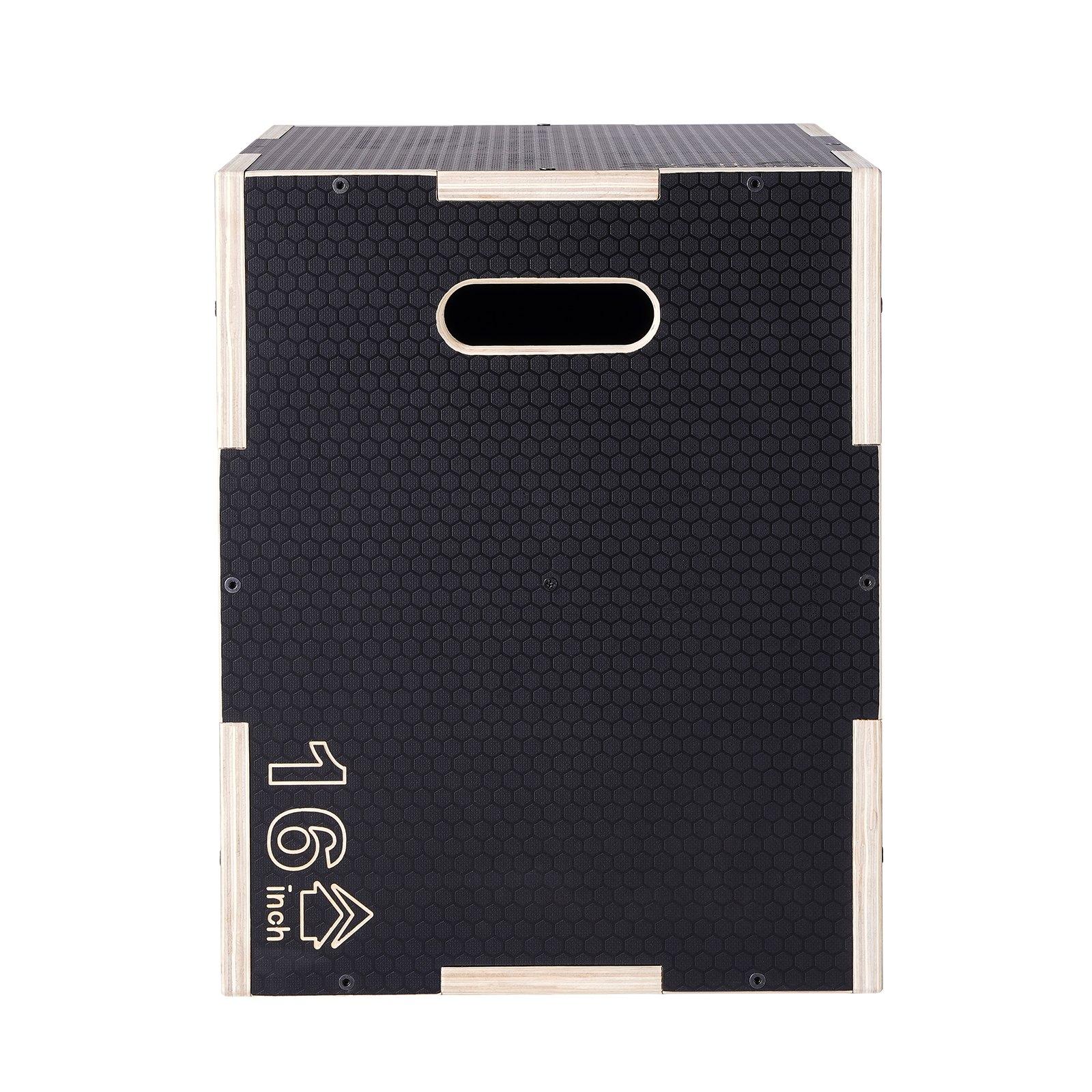 【FathersDayGift】VEVOR 3 in 1 Plyometric Jump Box, 24/20/16 Inch Wooden Plyo Box, Platform & Jumping Agility Box, Anti-Slip Fitness Exercise Step Up Box for Home Gym Training, Conditioning Strength Training, Black 【FathersDayGift】VEVOR 3 in 1 Plyometric Jump Box, 24/20/16 Inch Wooden Plyo Box, Platform & Jumping Agility Box, Anti-Slip Fitness Exercise Step Up Box for Home Gym Training, Conditioning Strength Training, Black