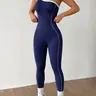 Women's Colorblock Jumpsuit, Sports Jumpsuit, Sporty Long Sleeve Slim-Fit, All-Season Yoga Wear, Casual Fashion for Home & Commute