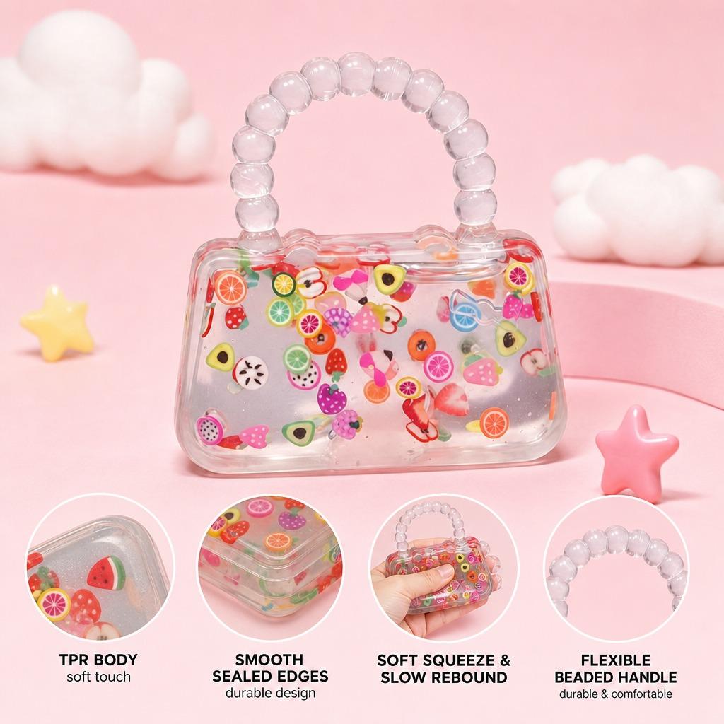 Cute Mini Bag Squishy Fidget Toy - Soft TPR Compact Desktop Ornament, Selfie Live Stream Prop, Relaxing Party Favor Gift (Phones & Electronics Selfie Accessory), Fidget Toys