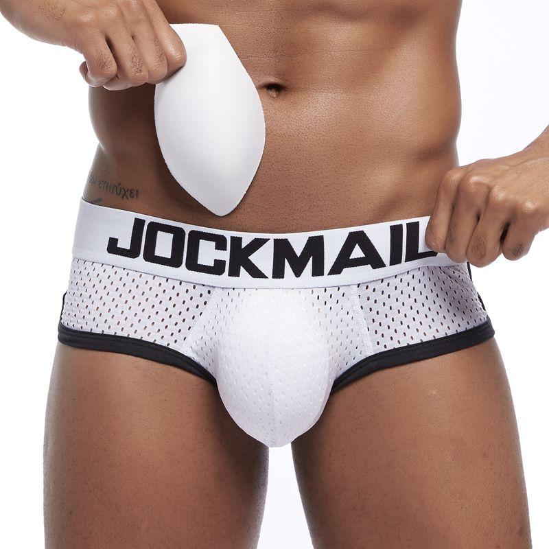 Boxer Mens Package and Butt Padded Underwear Enhancing Trunks Mesh Breathable with Hip-up Enhancing Removable Front and Hip Pads