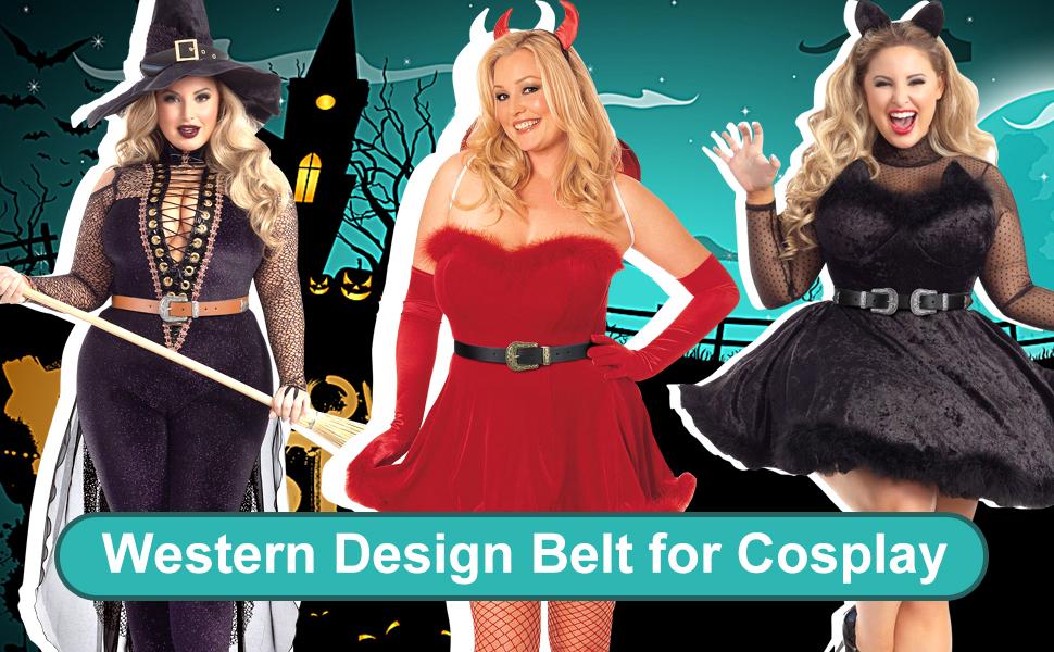 JASGOOD Women  Vintage Western Design Black Leather Waist Belt for Ladies Pants Jeans Dresses Boho Leaf cowgirl  belt