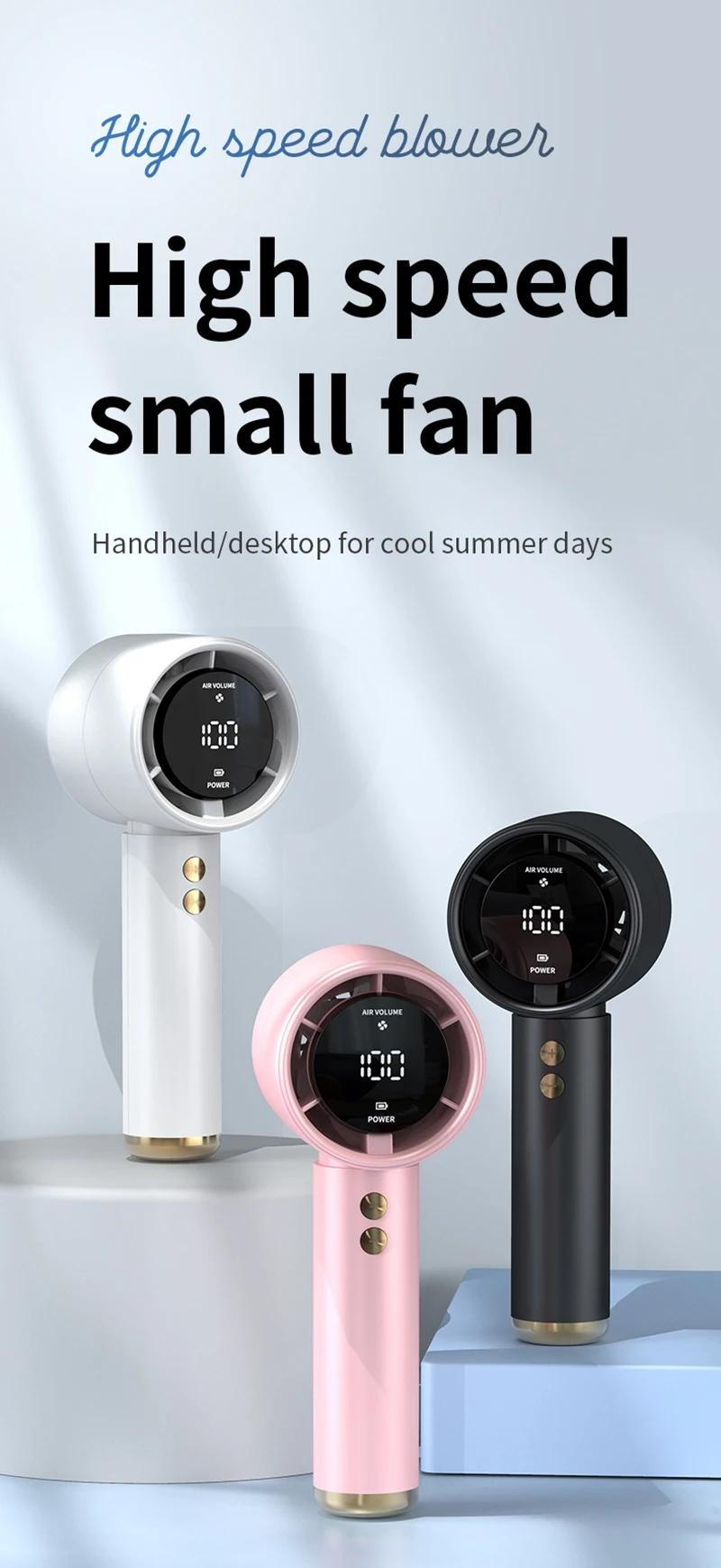 Mini High-Speed Handheld Fan, Portable Pocket Size, USB Rechargeable, Home Desktop Small Fan, Compact and Lightweight Design, Portable Cordless Fan