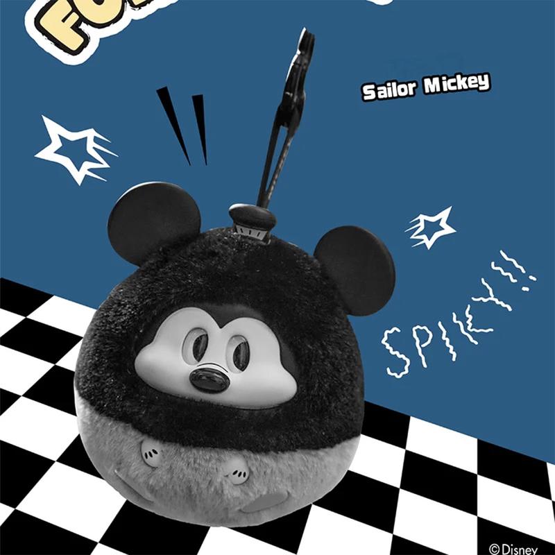 Disney Mickey Fun Collision Series Blind Box Keychain Soft Vinyl Plush Mini Doll Pendant Surprise Cartoon Figure Bag Charm Gift for Kids Her Him Collectible Cute Accessory Valentine Gift for Girlfriends