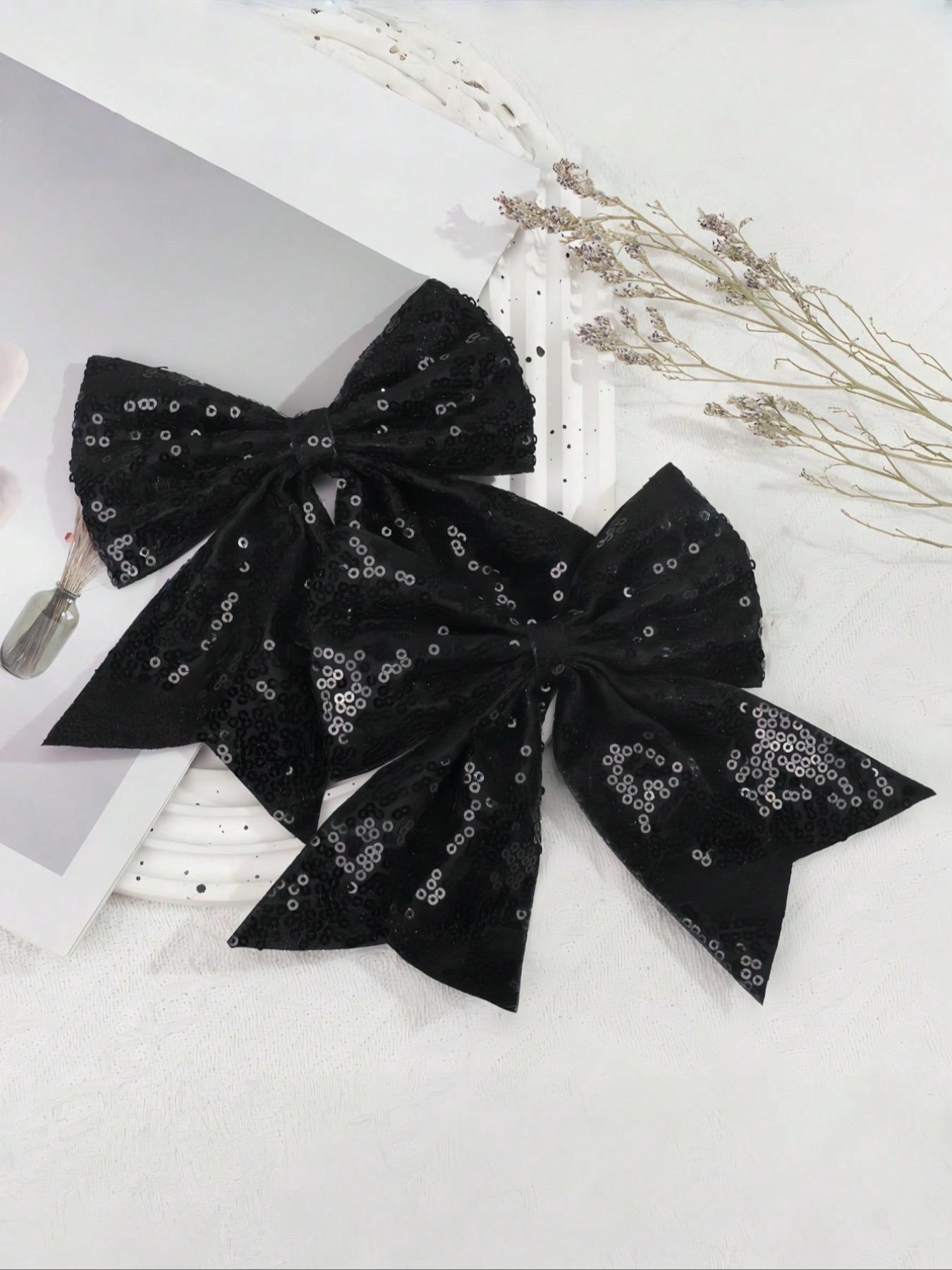 Christmas Red Sparkly Hair Bows 2 Pack Large Glitter Sequin Clips for Girls Women Perfect Holiday Party Hair Accessories