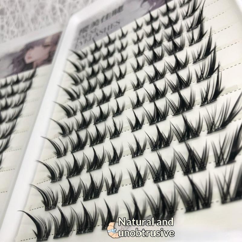 Large Capacity Self-Adhesive  Glueless False Eyelashes Fluffy Winged Fox Eye Natural Volume Lashes Reusable Easy Removal 11-13mm