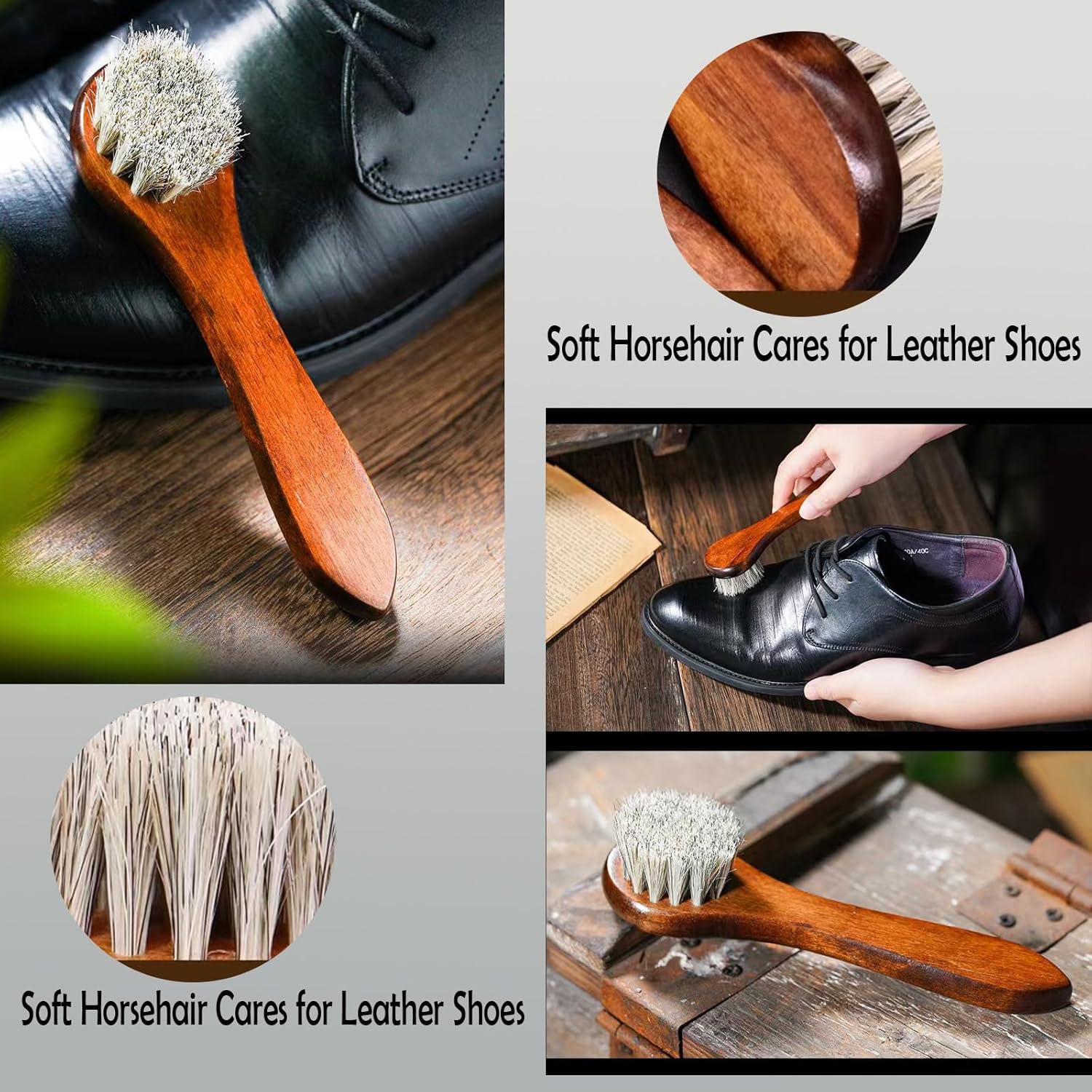 Complete Shoe Care Kit with Black and White Shoe Polish -  for  and Travel Use - Includes Brushes, Polishes, Cloths, Horn, and Leather Box - Ideal  for Leather Shoe Lovers