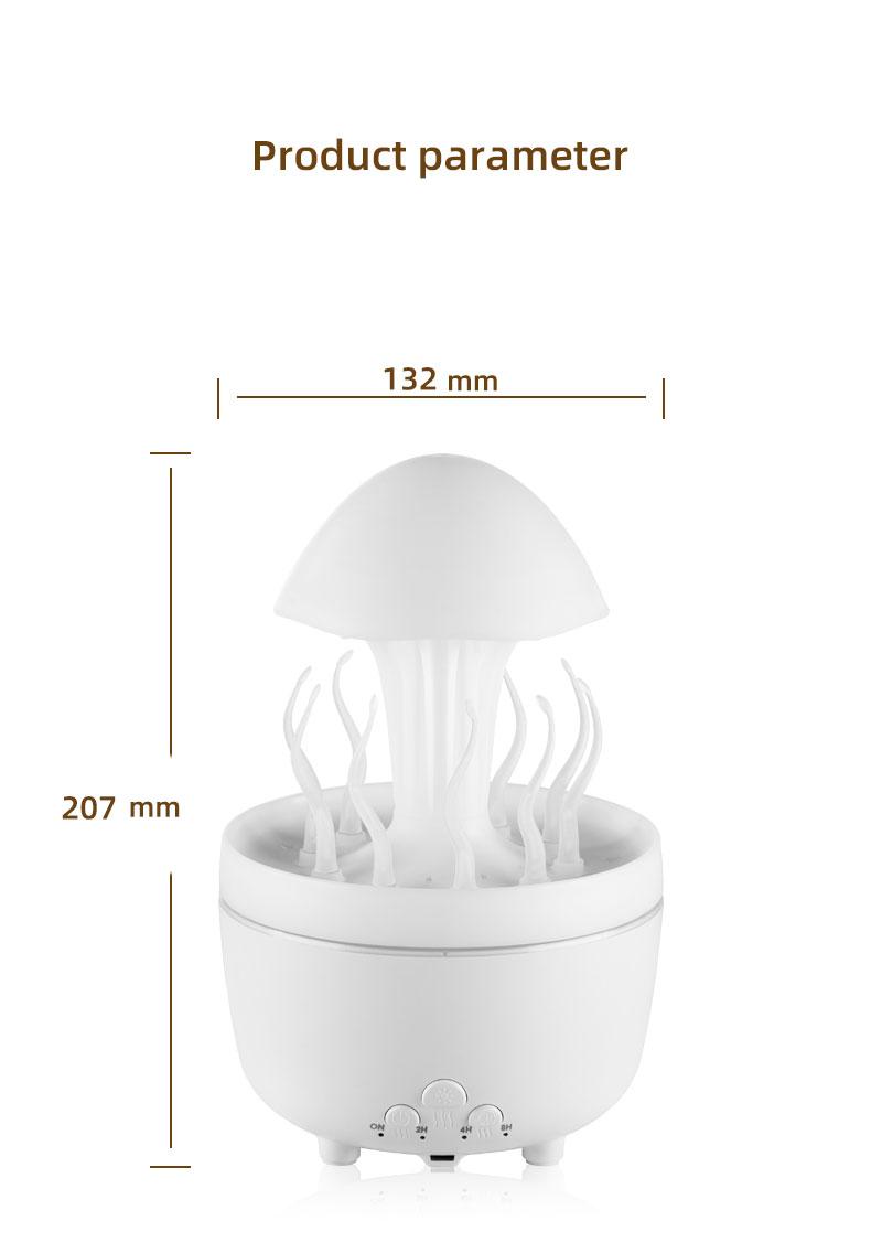 Rotating raindrop aromatherapy machine household colorful night light desktop mushroom water grass air humidifier with remote control diffuser