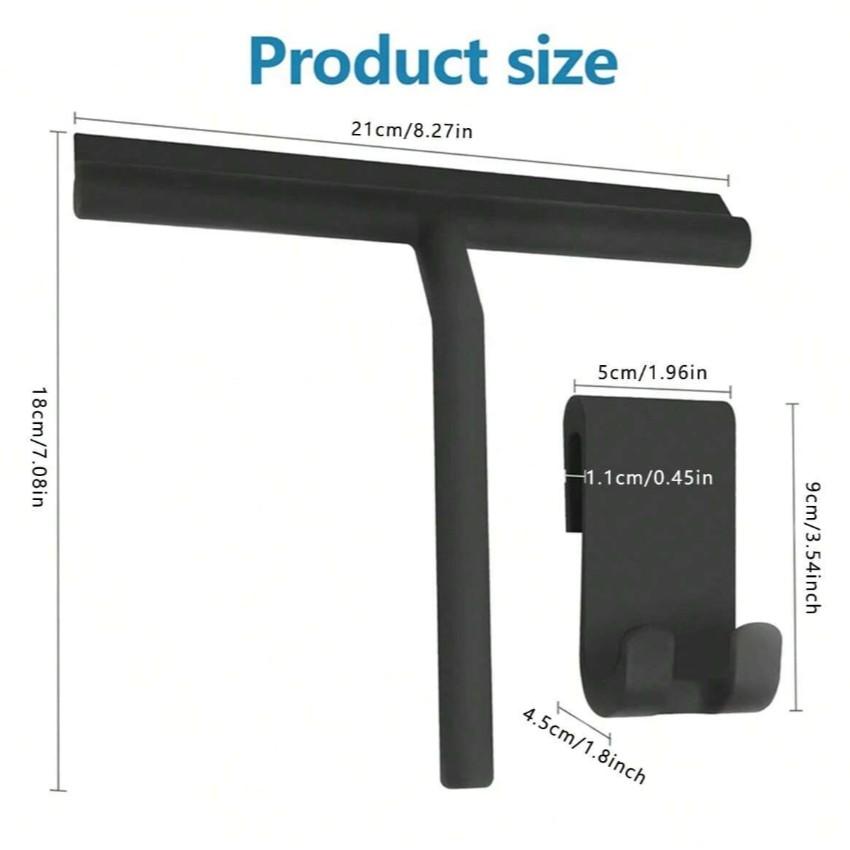 2pcs Handheld Silicone Scraper with Hook, Glass Squeegee, Shower Scraper, Home Cleaning Tool, Multipurpose Cleaning Tool, Window Cleaner, Bathroom and Car Glass