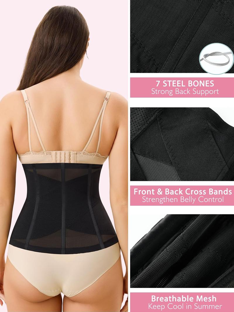 Women's Mesh Waist Cincher Belt Shapewear, Breathable High Elasticity Abdominal Binder, Casual Invisible Buttoned Belly Band for All Seasons