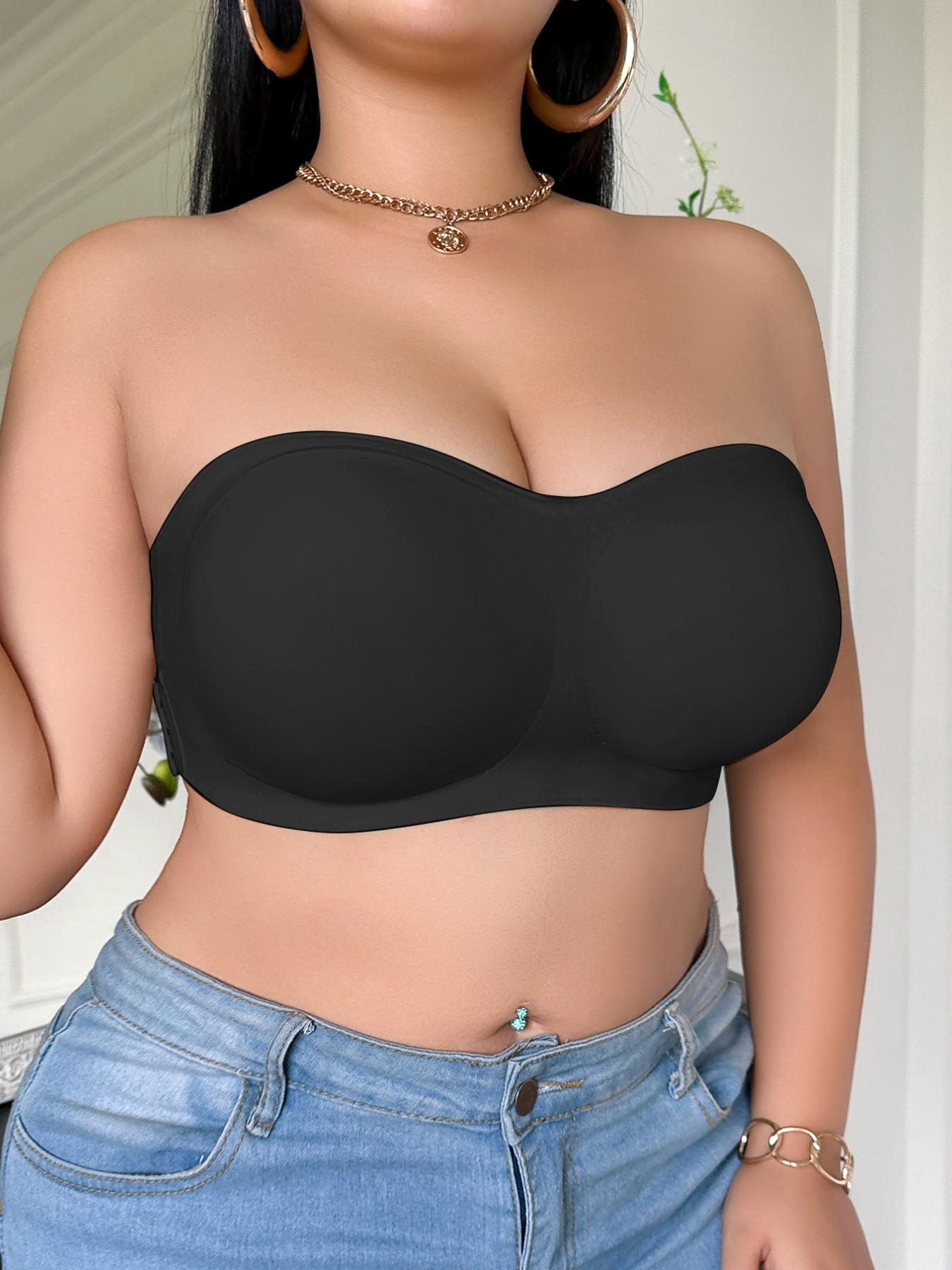 Women's Plus Size Wireless Strapless Bra, Elegant Breathable Bra, Soft Breathable Design, All-Day Support, Perfect Daily Wear, 1 Piece Pack