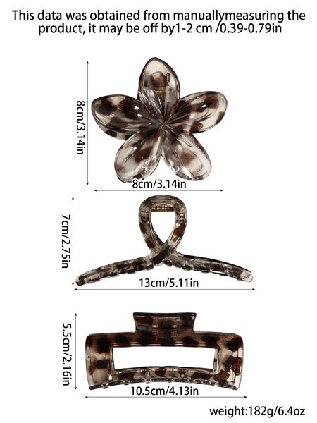 8pcs Retro Leopard Print Hair Clip Flower Geometric Design Daily Commuter Hair Good Helper Advanced Sense Hair Essential Hair Claws