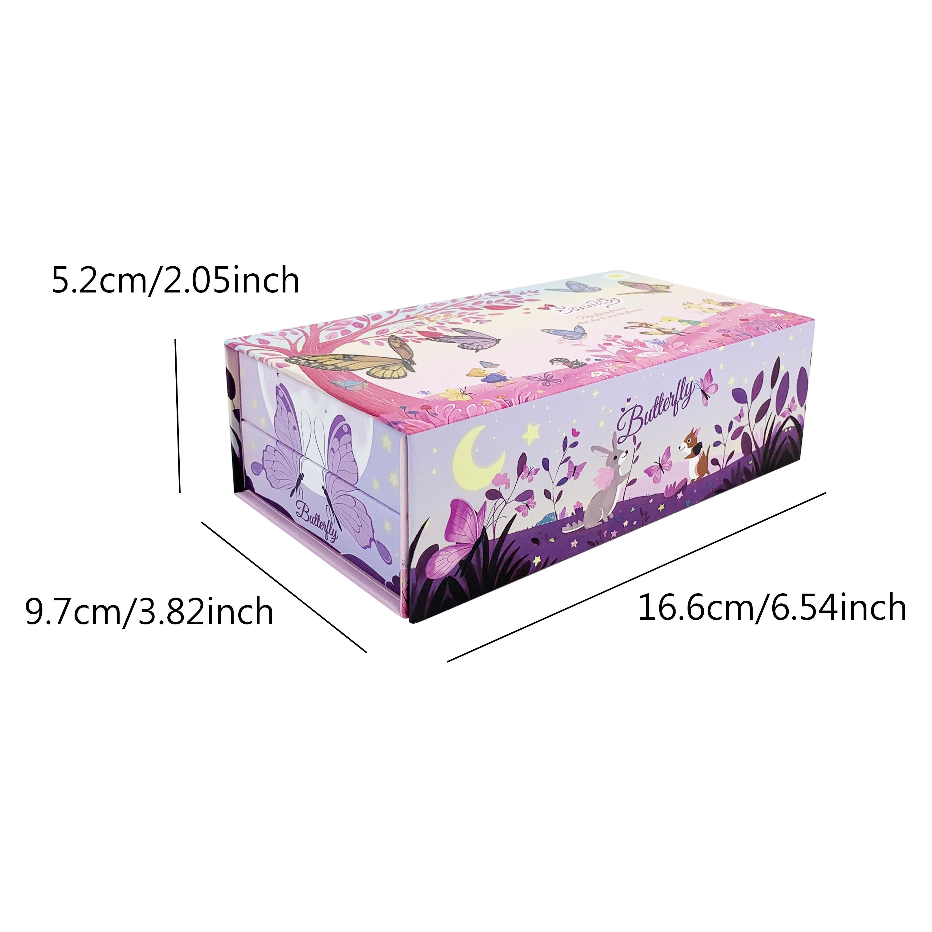 1pc Colorful Butterfly Pattern Gift Box Set, Cardboard Lidded Storage Bin, Floral Box for Decorative Use, Ideal for Jewelry Cosmetics Stationery Organization,  for Mother's Day Valentine's Day Christmas Thanksgiving Birthday Anniversary Gift Wrapping