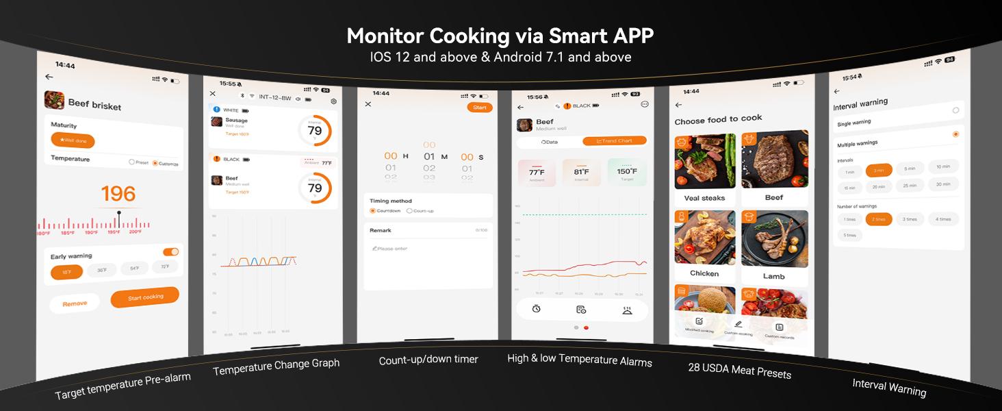 INBKIRD meat thermometer,WIFI wireless thermometer, suitable for cooking, magnetic suction,intelligent temperature alarm, kitchen tools,Holiday Gifts-TikTokShopHolidayHaul