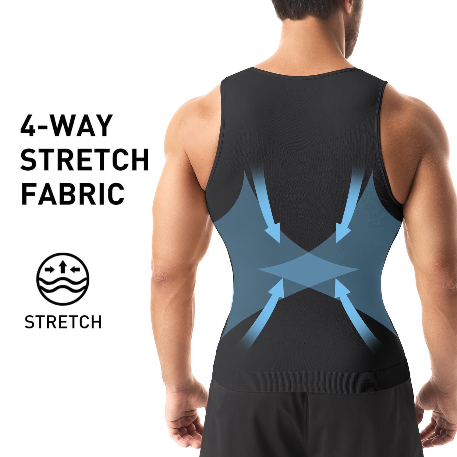 1/2/3/4 Pack Menswear Compression Shirt Tummy Control Workout Tank Tops Shapewear Body Shaper Breathable Elastic Lightweight Soft Stretchy Shirt Suits Fabric Clothes Athletic Activewear