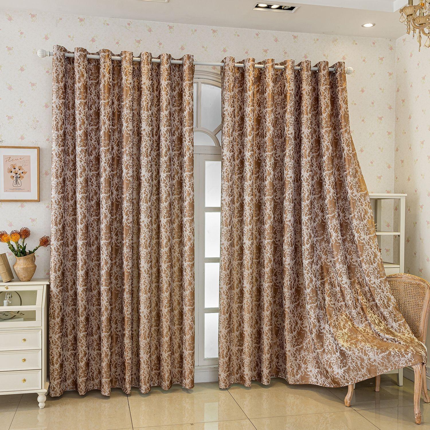 Tree Bark Pattern Jacquard Curtain, Modern Minimalist Blackout Curtain, Style, Single Piece Curtains