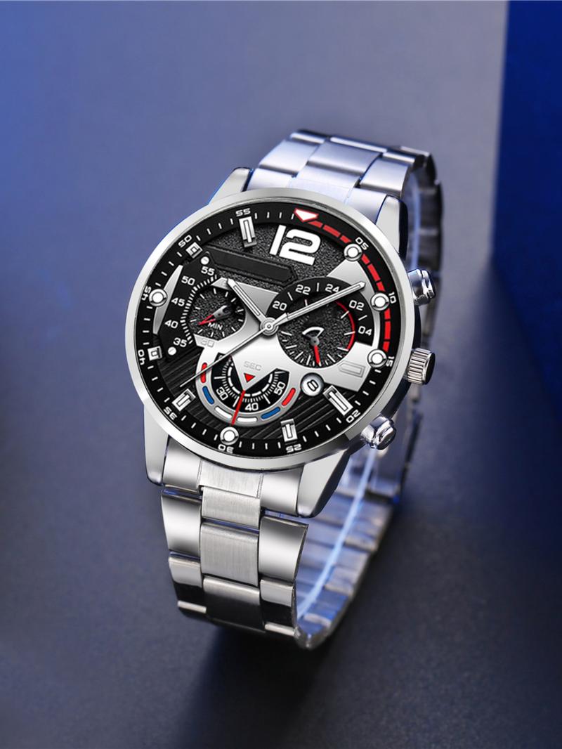 Men's Business Fashion Watch Set, Fashion Watch for Party, Daily Clothing Decor, Trendy All-match & Exquisite Watch for Birthday Gift, Modern Fashionable Wristwatch