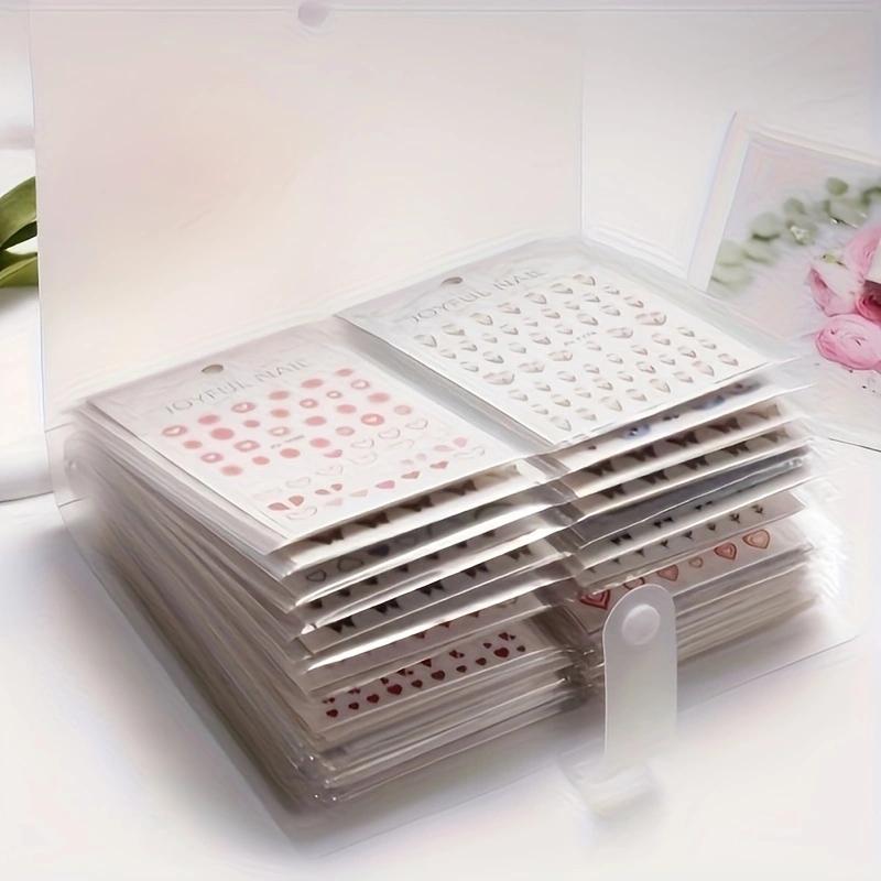 Nail Sticker Storage Book, 1 Count 80/120/160 Slot Nail Art Sticker Collection Book, Nail Tool Organizer Display Notebook