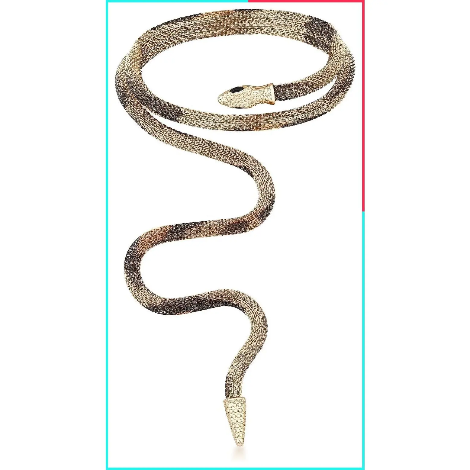 Bendable Snake Chain Necklace Arm Cuff Bracelet Punk Choker for Women, Flexible Twisty Multi-Purpose DIY Jewelry, Trendy Medusa Gift