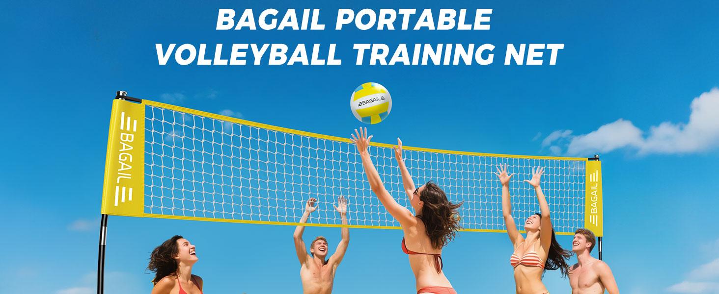 【SpringStatements】BAGAIL Volleyball Net, 12ft/20ft Portable Volleyball Net for Backyard - Adjustable Height, Heavy-Duty Frame, Freestanding Design - Portable Outdoor/Indoor Volleyball Set with Carry Bag family sport