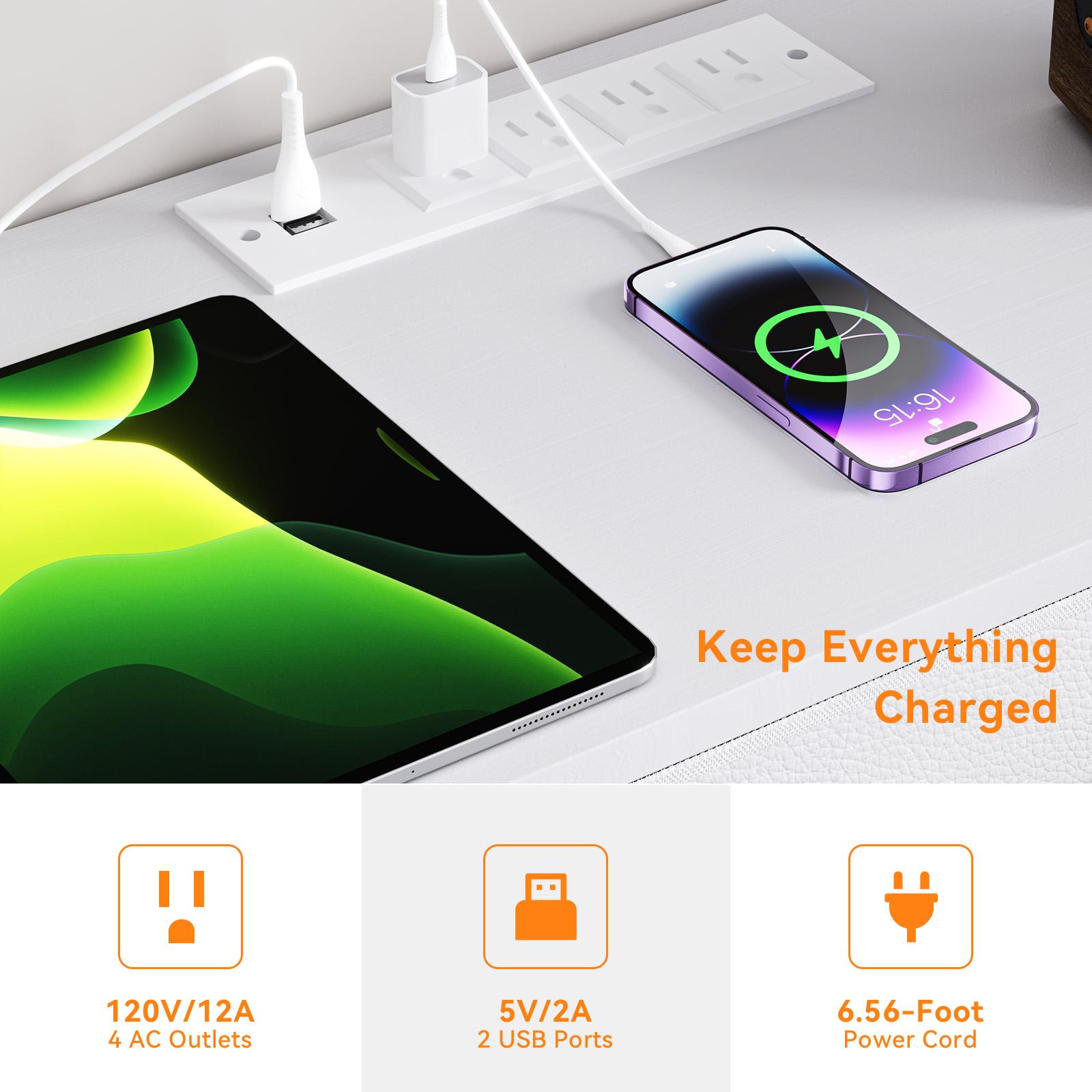 Bedroom Dresser TV Stand with LED Lights & Charging Station, 6 Fabric Drawers with Side Pockets, Wide Storage Dresser for Bedroom, Living Room, or Closet, Modern Media Console for TVs up to 43" Cupboard Furniture