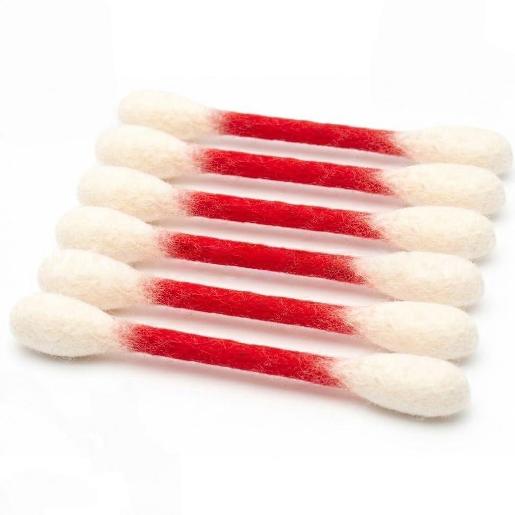 6 Pack Giant Cotton Swab Shaped Cat Toys, Soft Felt Teething Sticks, Durable Interactive Indoor Kitten Chew Toys, Anxiety & Boredom Relief Pet Accessories, Dental Cleaning Play Toys for Daily Cat Entertainment-YY1