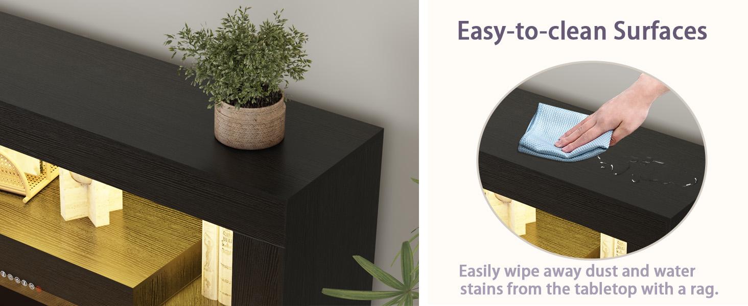 PUKAMI 80 inch Fireplace tv Stand with 50 inch Fireplace Up to 90" TVs,LED Light Entertainment Center and Storage, Modern Wood Media TV Console for Living Room