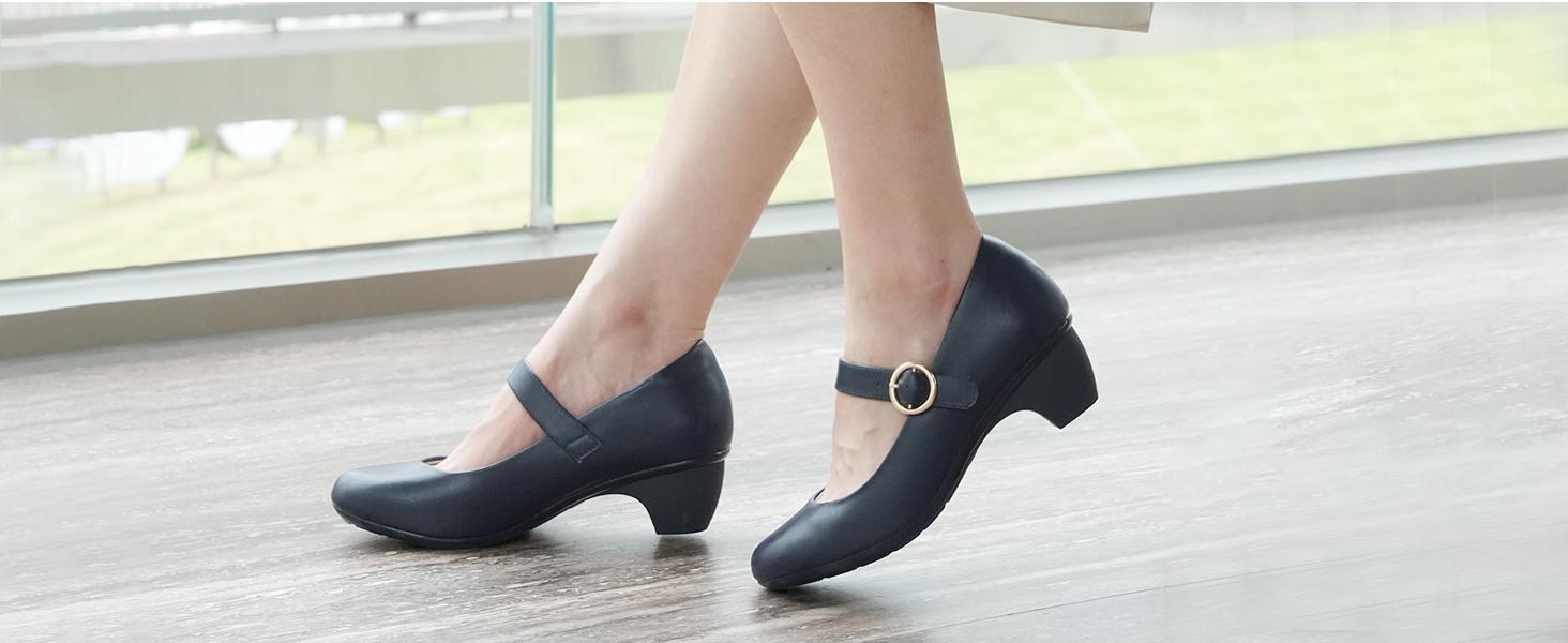 Women Mary Janes Pumps Chunky Shoes Dress Shoes Girl Platform Ladies Heels Sandals