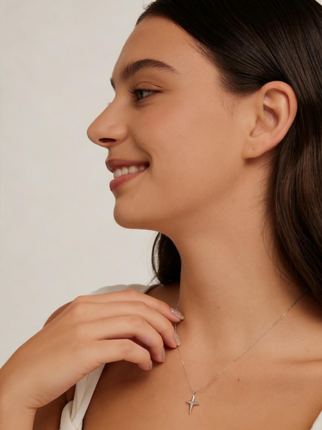 Star Cuban Necklace, Elegant Alloy Chain, Plain Design, All Seasons Jewelry, No Choking Hazard, Perfect Signature Accessory