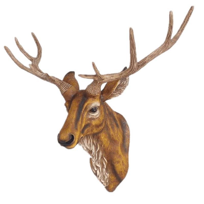 Deer Head Wall Hanging Decor, Luxurious Home Decoration for North Hall Space, Medium Size, Easy Installation, Fills Wall Gaps