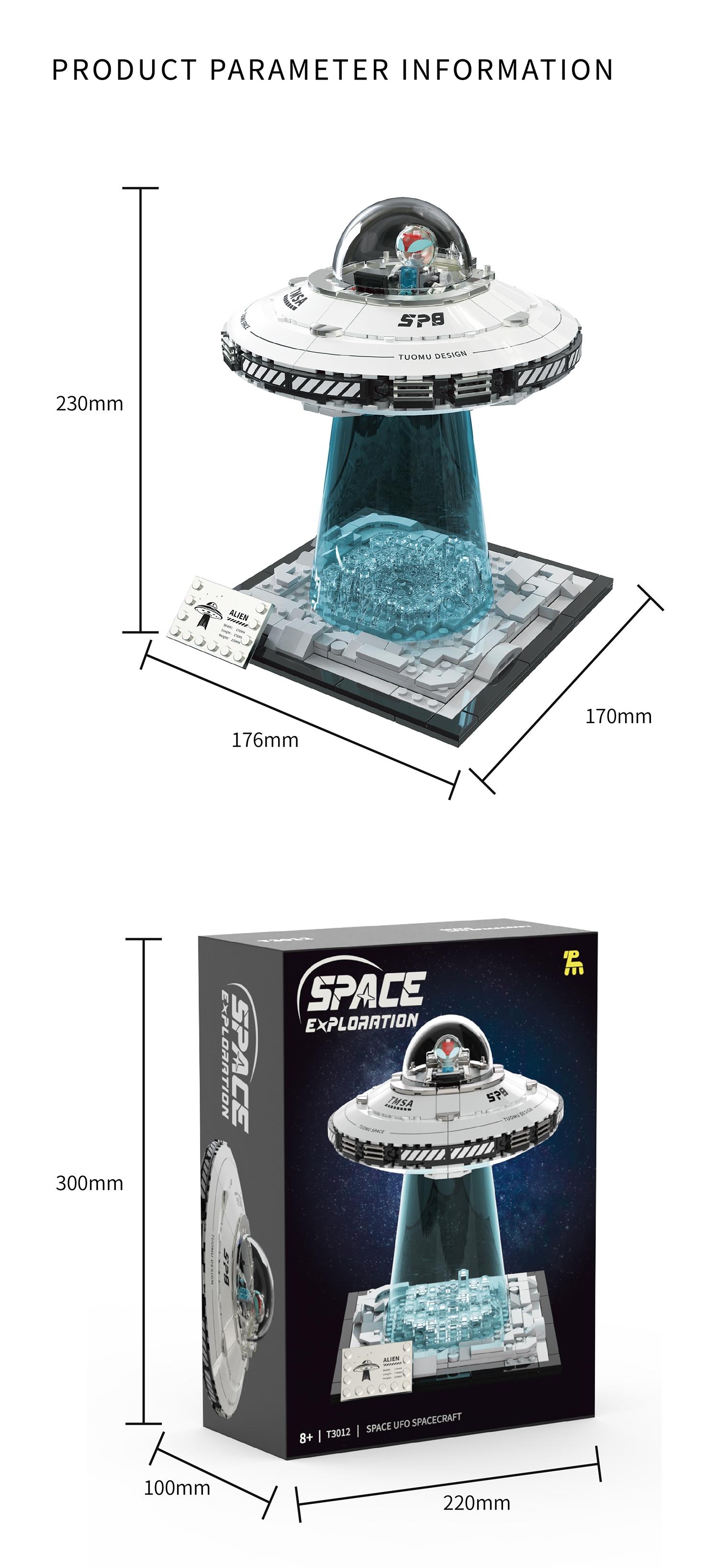 Creative Space Ufo Galaxy Spaceship Building Kit, Stem Educational Assembly Toy, Home & Office Decor, Perfect Gift for Kids & Sci-Fi Lovers