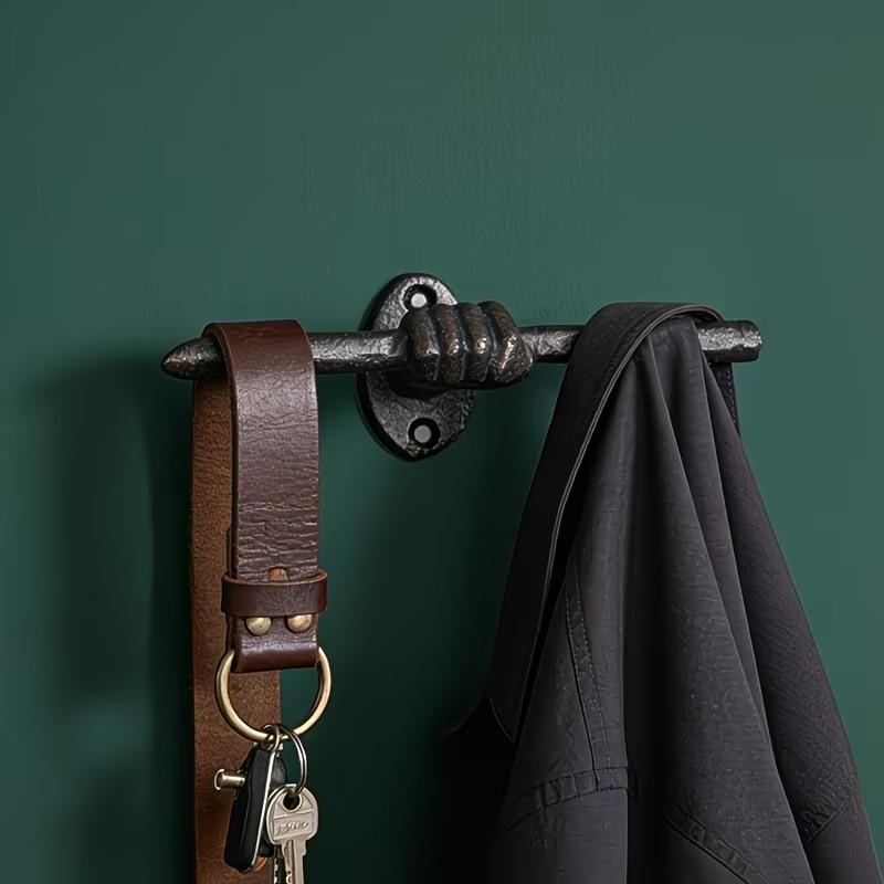 Creative Cast Iron Wall Mounted Hook, Entrance Hook or Unique Room Decoration, for Hanging Coats, Wallets, Scarves, Jewelry