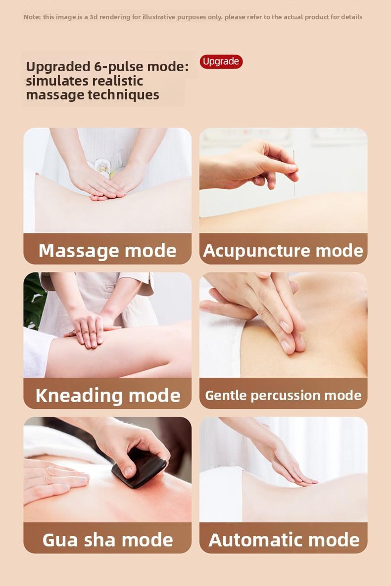Waist massager Intelligent pulse traction lumbar vertebra Waist heating vibration Inflatable relaxation lumbar massager EMS pulse + red light + wormwood hot compress, pulling exercise waist back, multi-frequency vibration