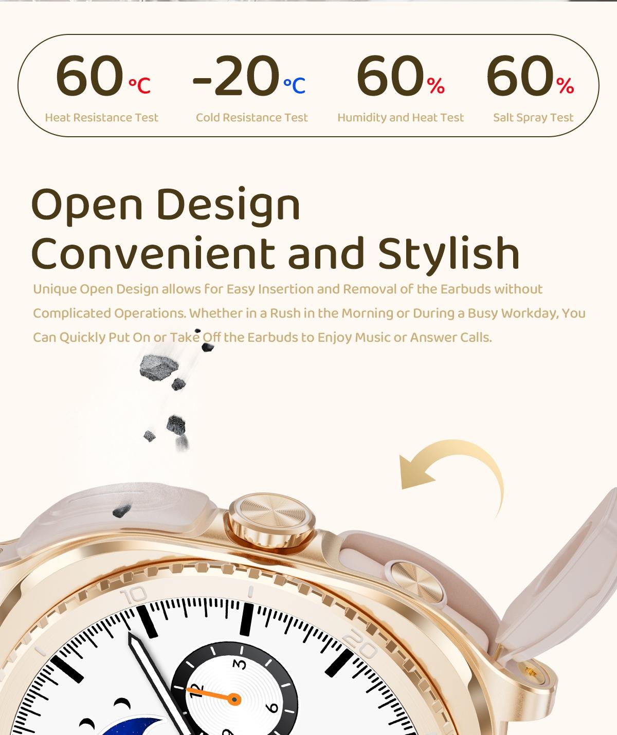 Women Smart Watch with Bluetooth Earbuds Wireless Fitness Tracker Heart Rate Monitor Music Playback Phone Calls for iOS Android