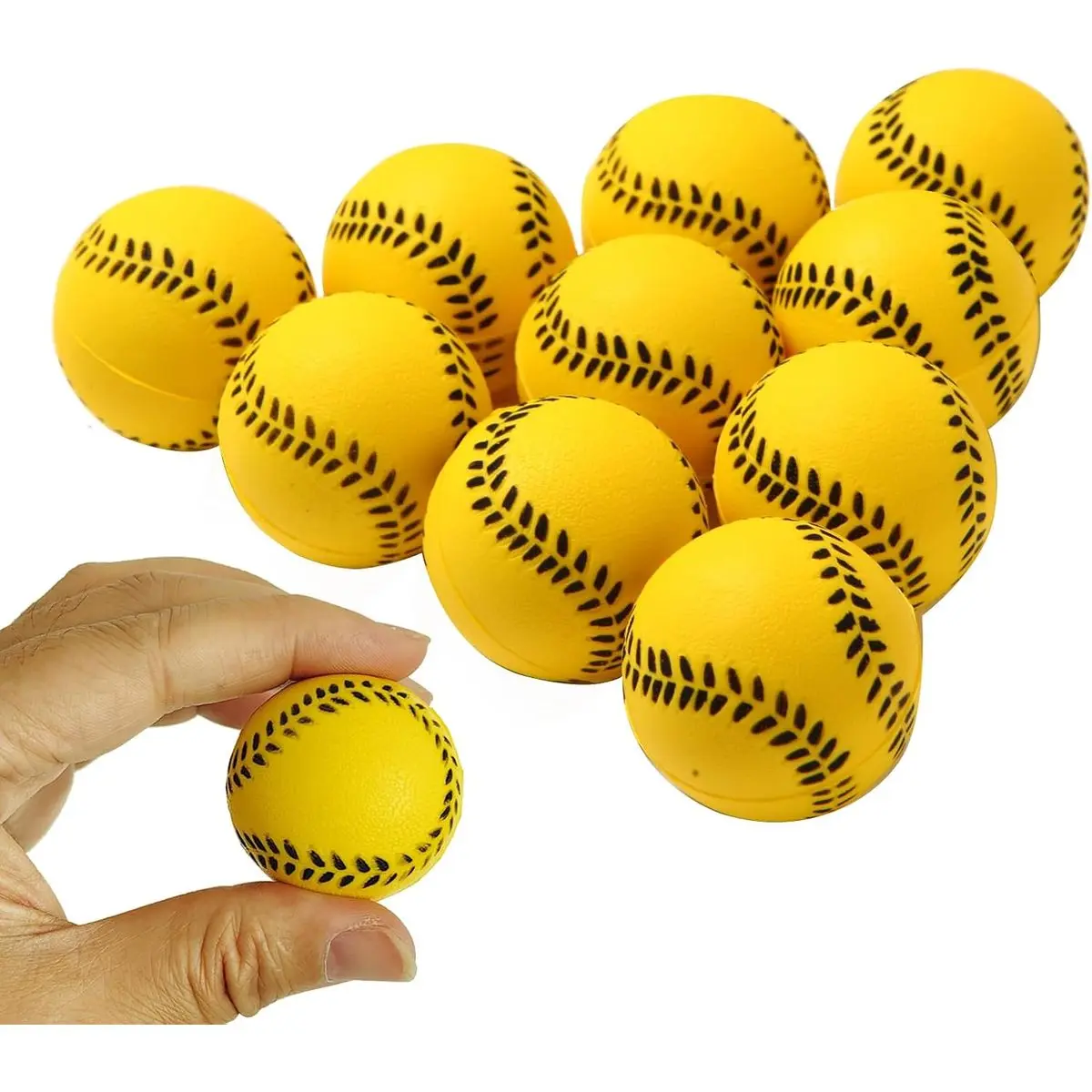 20 Pack Mini Foam Baseballs 1.6-Inch Pitching Machine Baseball - Perfect for Hitting Practice and Pitching Improve Your Batting Accuracy Training Black Stitching