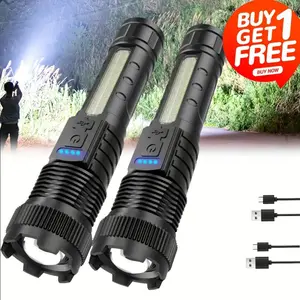 6-IN-1 ZOOM FLASHLIGHT!200m BEAM & USB-C FAST CHARGE |   3 MAIN MODES + 3 COB SIDELIGHTS |   POWER DISPLAY & PORTABLE BATTERY PACK |   PERFECT FOR CAMPING & EMERGENCIES!strong flashlight high lumenVelvet Bloom15