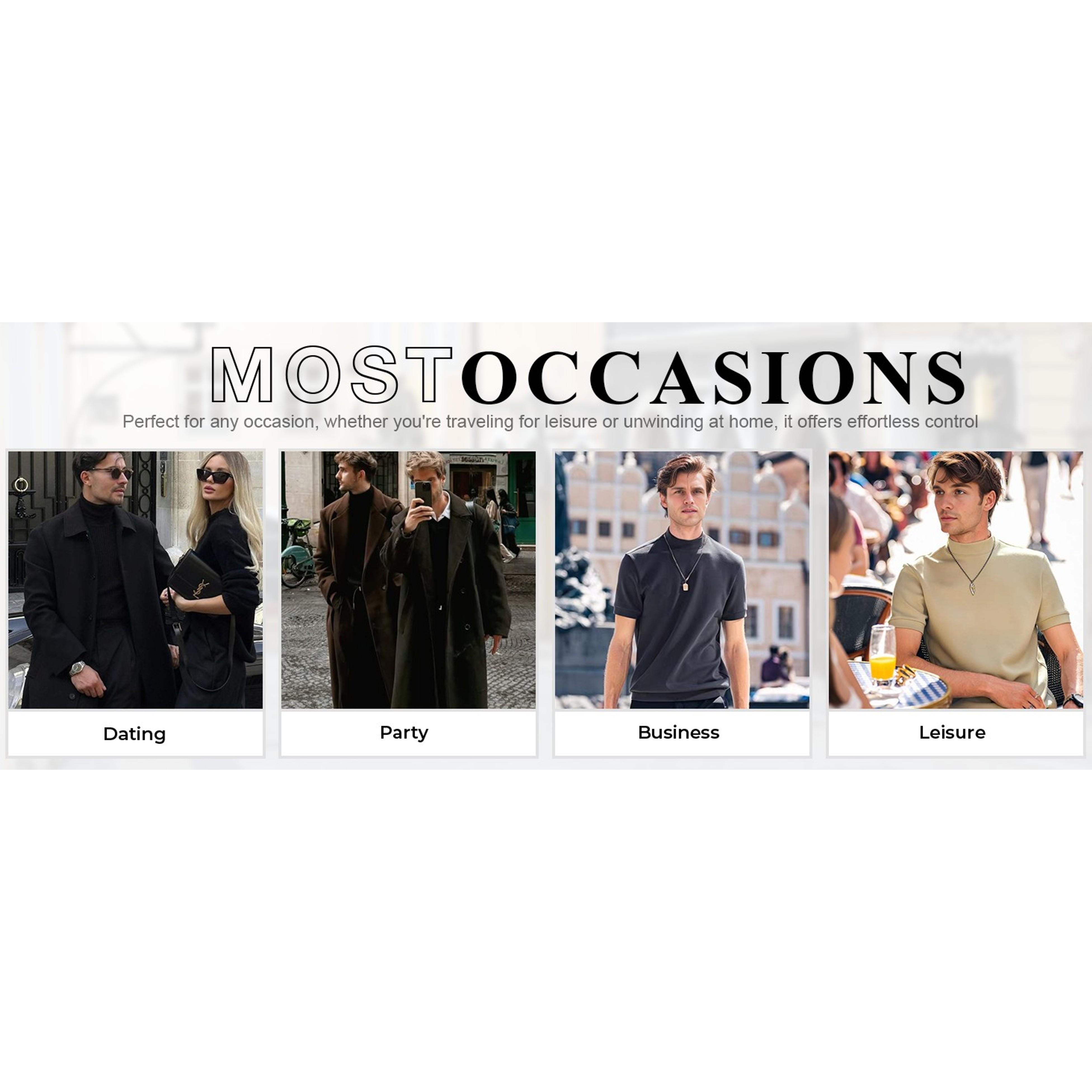 Mens Casual Premium Cotton Mock Turtleneck Short Sleeve T-Shirt Basic Half Neck TopGift