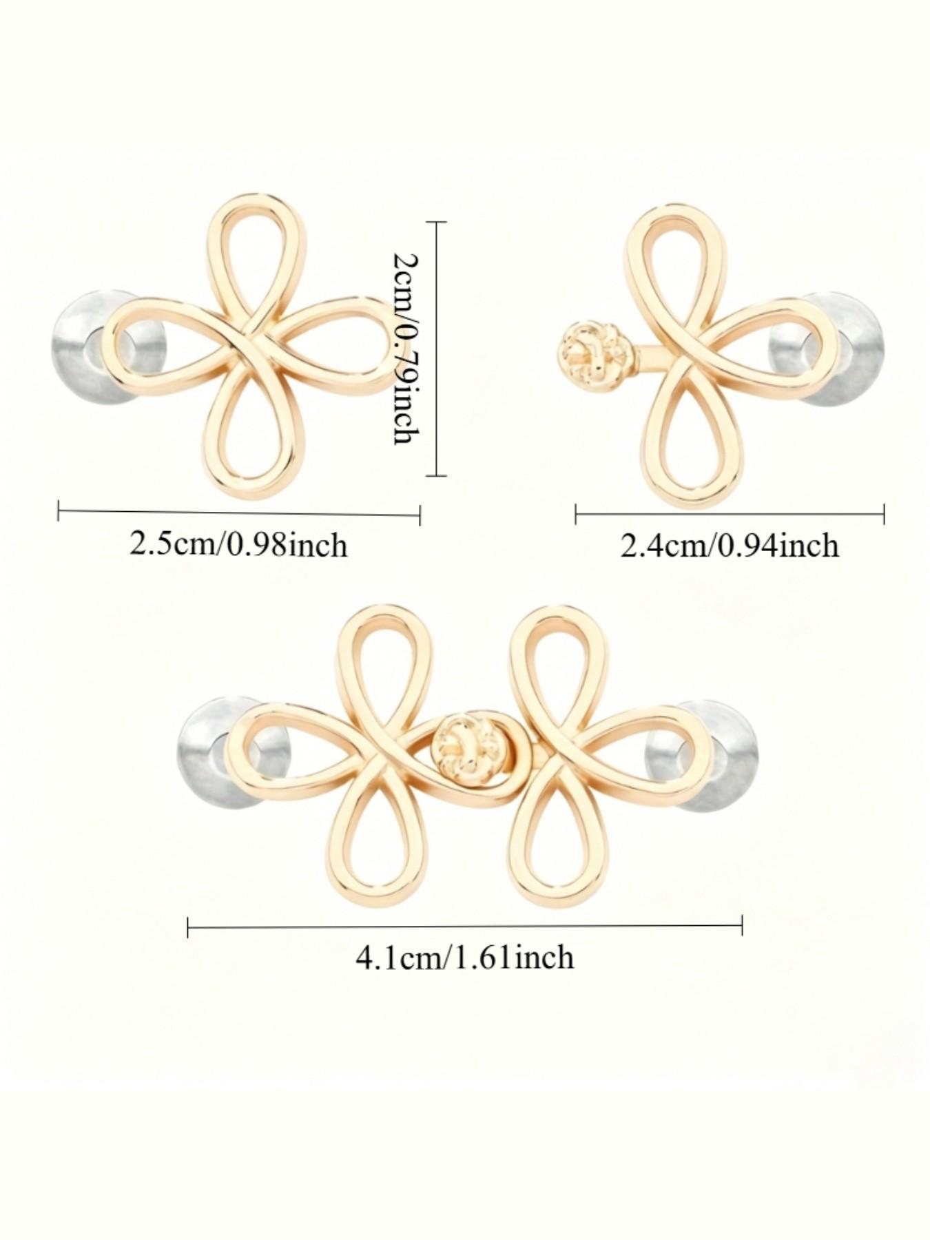 Luck Knot Design Waist Button,  4 Counts/set  Detachable No-sew Waist Button, Fashionable Clothes Accessories for Women & Men