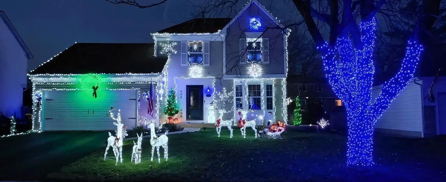 Brizled Color Changing String Lights,66FT 200 LED RGB Christmas Lights Dimmable Multifunctional Christmas Light with Remote for Indoor Outdoor Halloween Xmas Tree Holiday Party Thanksgiving Decor