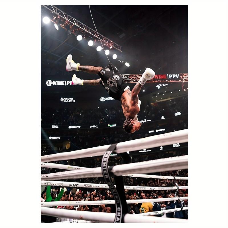 Javonta Davis Boxing Canvas Art Poster - 30.48x 45.72cm inches, Unframed - Dynamic Wrestler Action Scene, High-Quality Canvas - Suitable for Bedroom and Office Decoration, Ideal Gift for Sports Enthusiasts