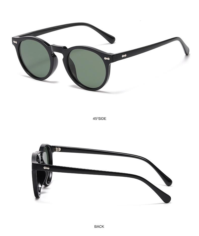 Retro Round Sunglasses Men Women Fashion Small Polarized Sun Glasses For Male Female Literary Vintage Shades Driving Eyeglasses Trendy Vintage Sunglasses
