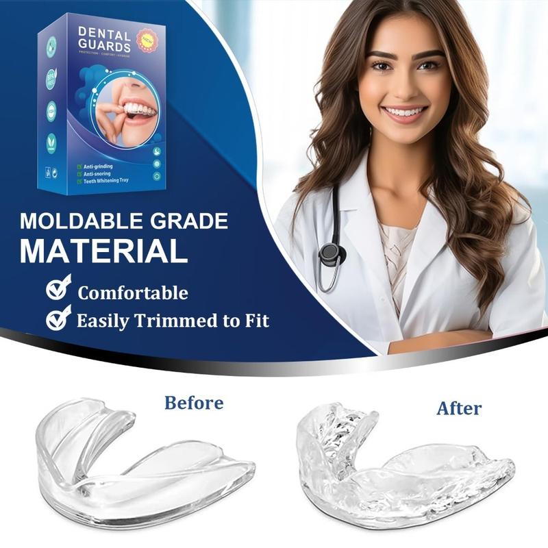 4-Pack Dental Mouth Guards for Teeth Grinding & Anti-Snoring – Reusable Custom-Fit Night Guards, Teeth Whitening Trays, Essential for Oral Health Protection, Mouthpiece