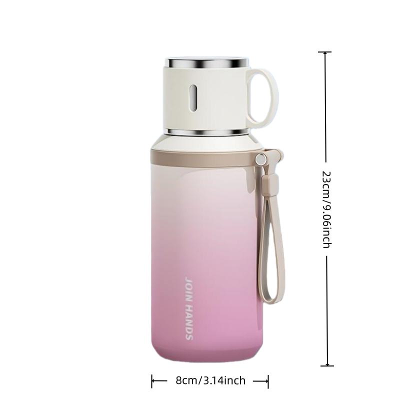 316 Stainless Steel Vacuum Insulated Sports Water Bottle, Gradient Color, with Lid, Tea Filter, Handle, 700ML/24oz, Outdoor Travel Mug
