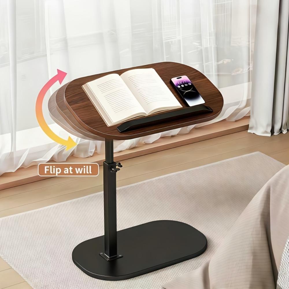 Height-adjustable desk featuring a 360° swivel tabletop, sturdy legs and a stable surface — this space-saving compact desk is ideal for home offices, gaming, living rooms and bedside use. It can support the weight of laptops, books and snacks,