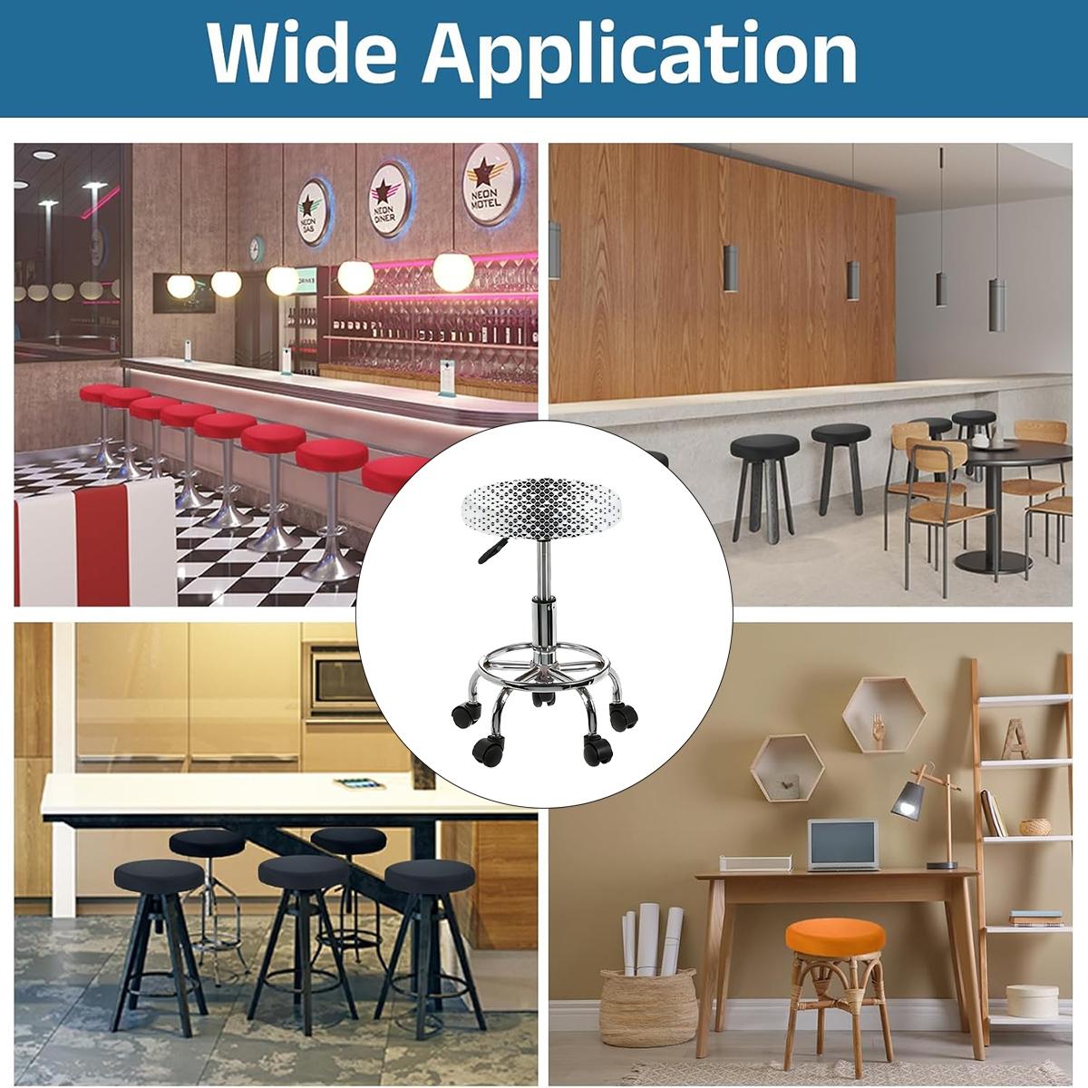 2/4/6/8PCS triangular geometry digital printing pattern universal elastic round stool cover for all seasons, elastic, bar chair cover, outdoor chair, small round cushion cover, restaurant, cafe and other scenes