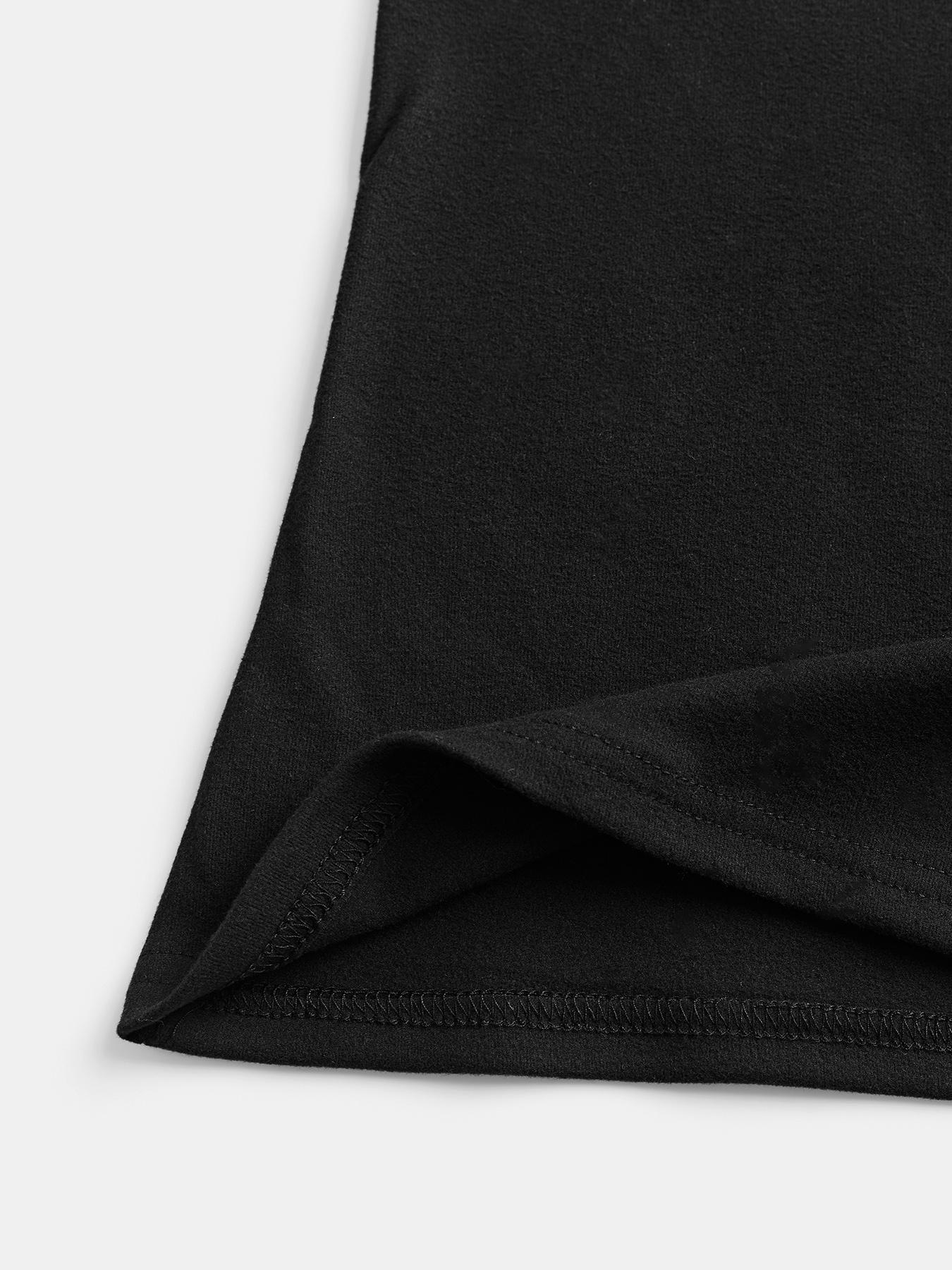 Women's High Neck Inner Layer + Leopard Print Strap Skirt Set, Casual Daily Spring Autumn Commuter, Two-Piece Ensemble Outfit