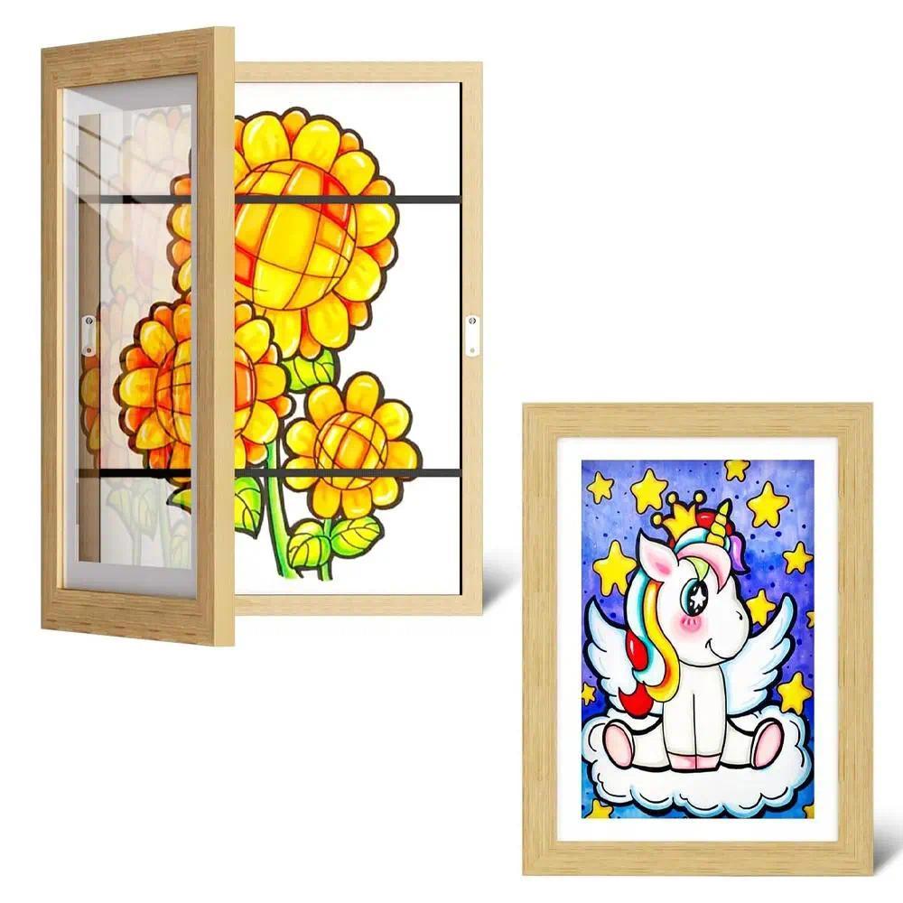 Magnetic Storage Frame with Corner Protection, Acrylic Art Frame, Wall-Mounted Floral Decor, Ideal for Home, School, Office #GLOBAL PICKS